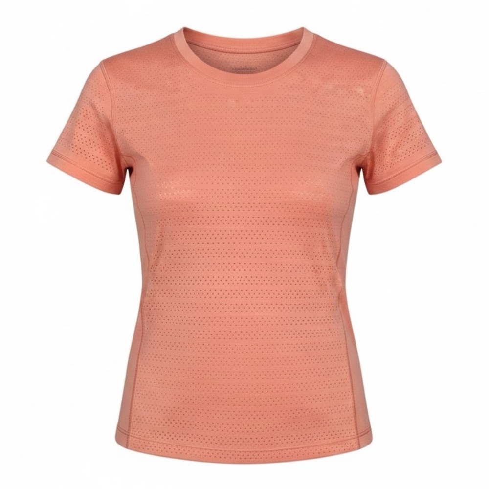 Lululemon Breeze Coral Seamless Perforated Short Sleeve Size 6 Active Preppy Run